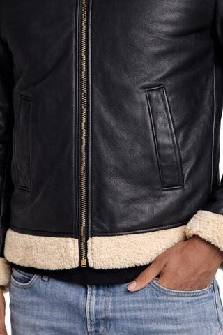 Giacca Montone in pelle e pelliccia