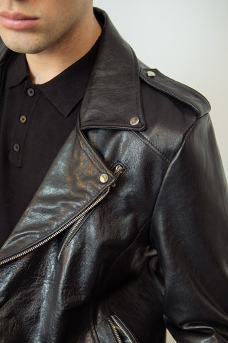 Chiodo biker con cintura in vitello  art. New York