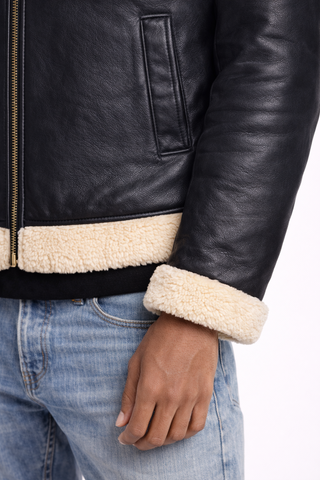 Giacca Montone in pelle e pelliccia