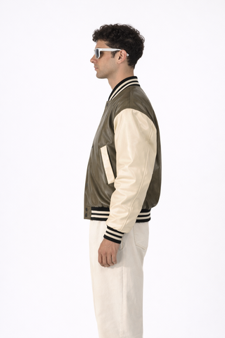 Bomber Varsity in Vera Pelle