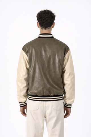 Bomber Varsity in Vera Pelle