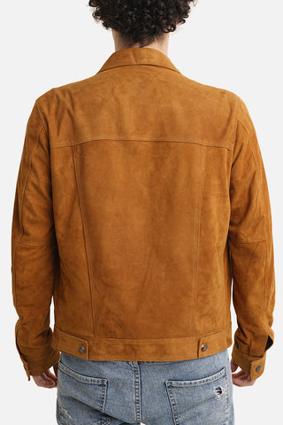 Giacca in pelle miele in camoscio