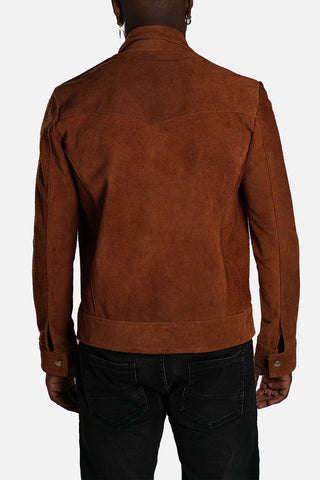 Giacca di pelle in crosta scamosciata