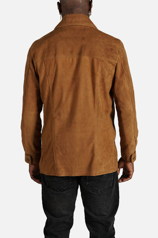 Camicia in pelle scamosciata camoscio